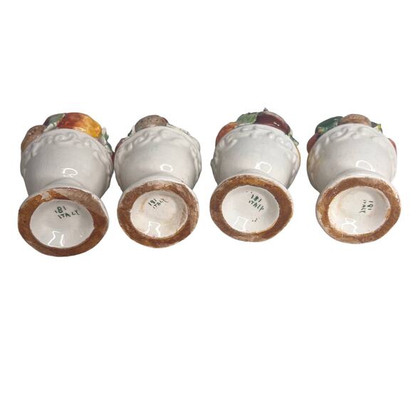 Vintage Large Italian Majolica Vegetable Topiary Centerpiece Ring 8 Piece Set - Picture 6 of 16